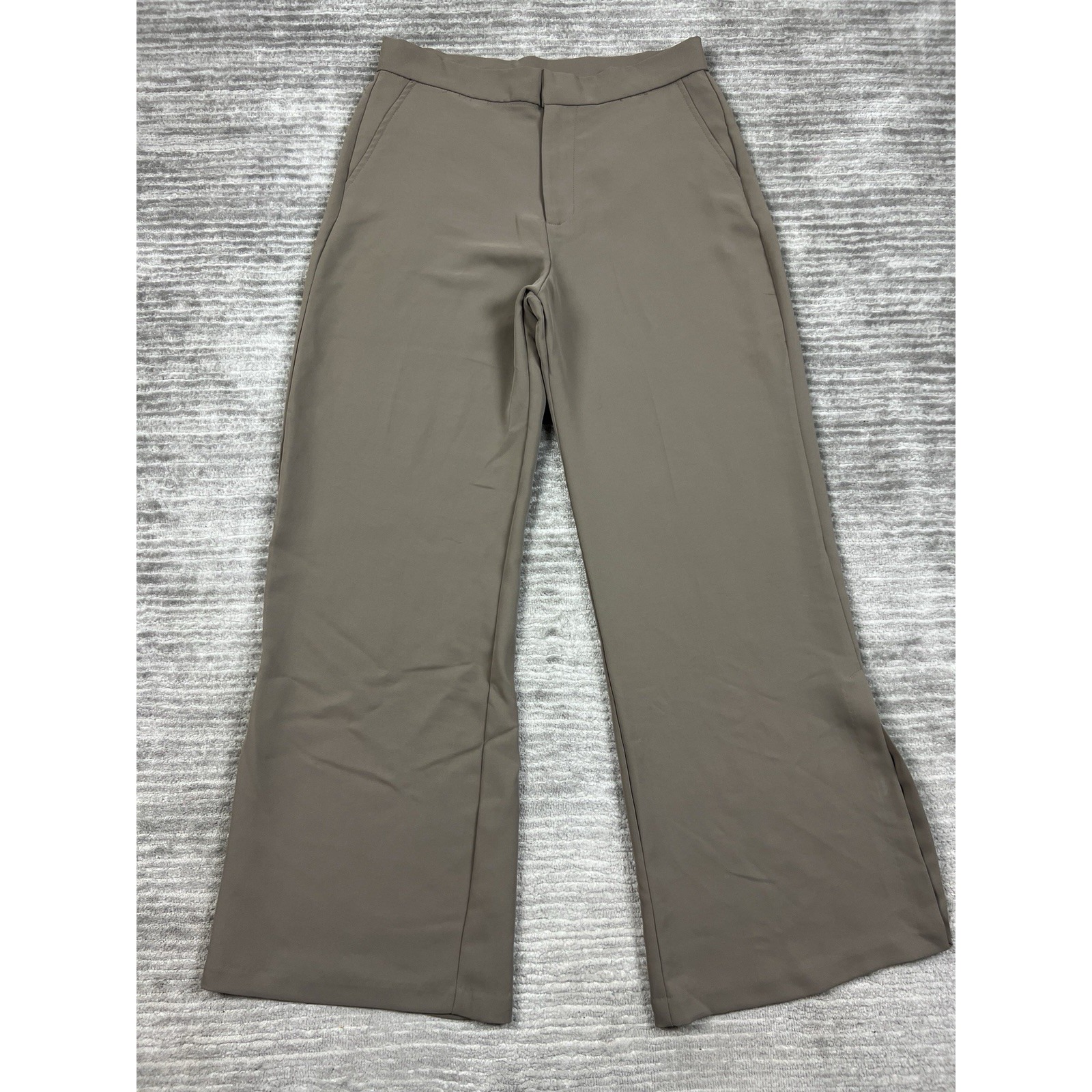 Shinestar Pants Womens Large Gray Wide Leg Polyester Slit Career